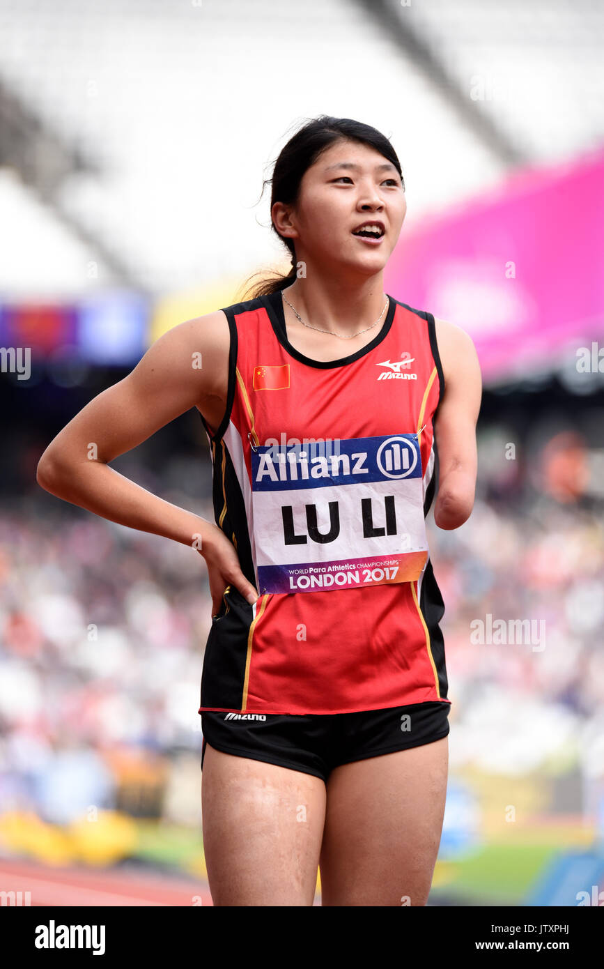 Lu Li of China winning the T47 400m final in the World Para Athletics ...