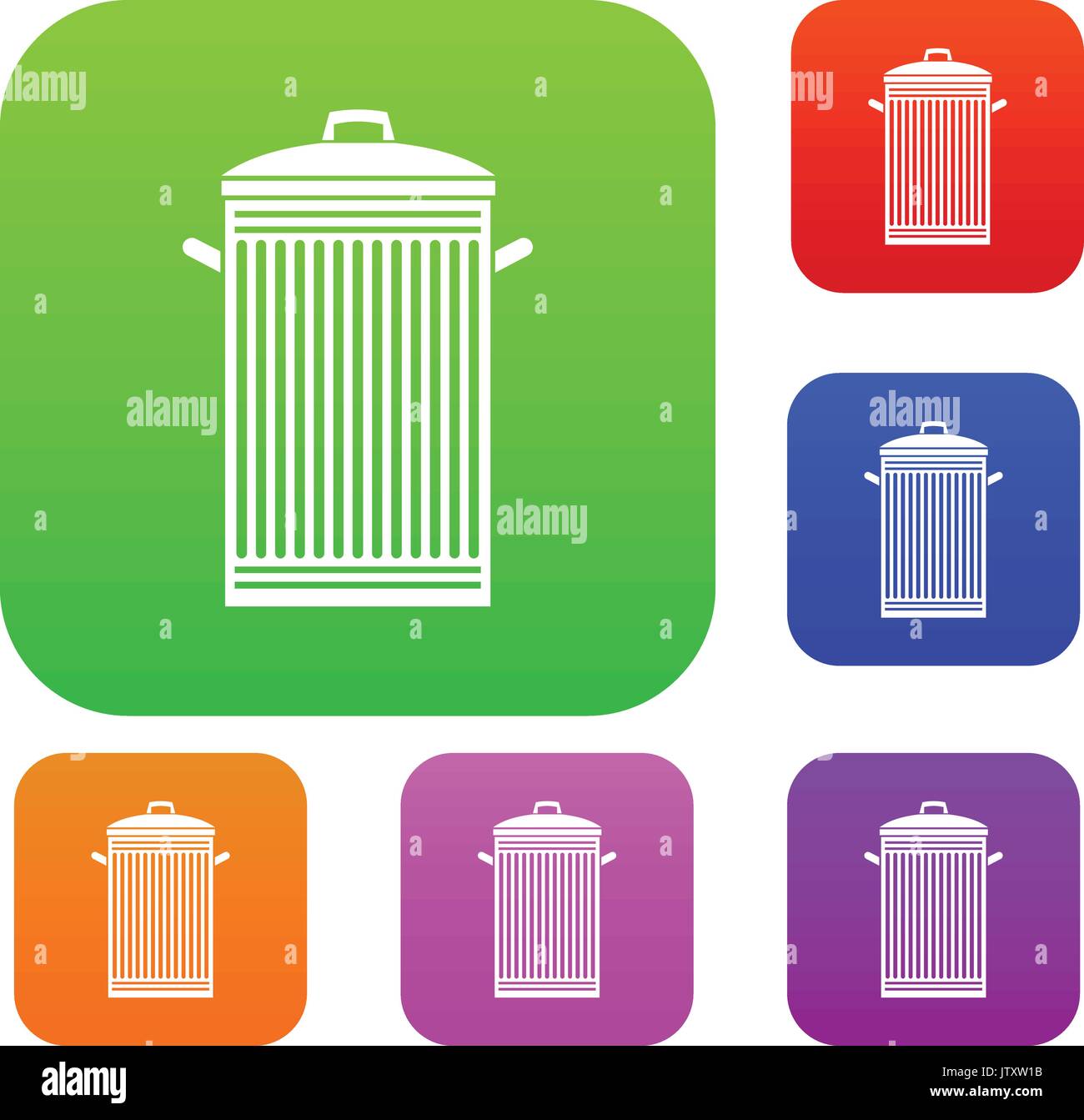 Trash can set collection Stock Vector Image & Art - Alamy