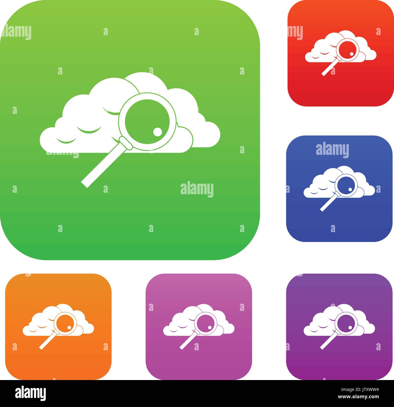 Cloud with magnifying glass set collection Stock Vector Image & Art - Alamy