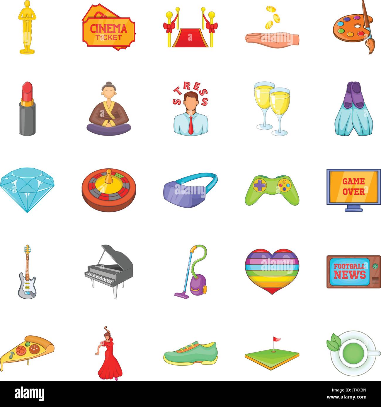 Weekend icons set, cartoon style Stock Vector Image & Art - Alamy