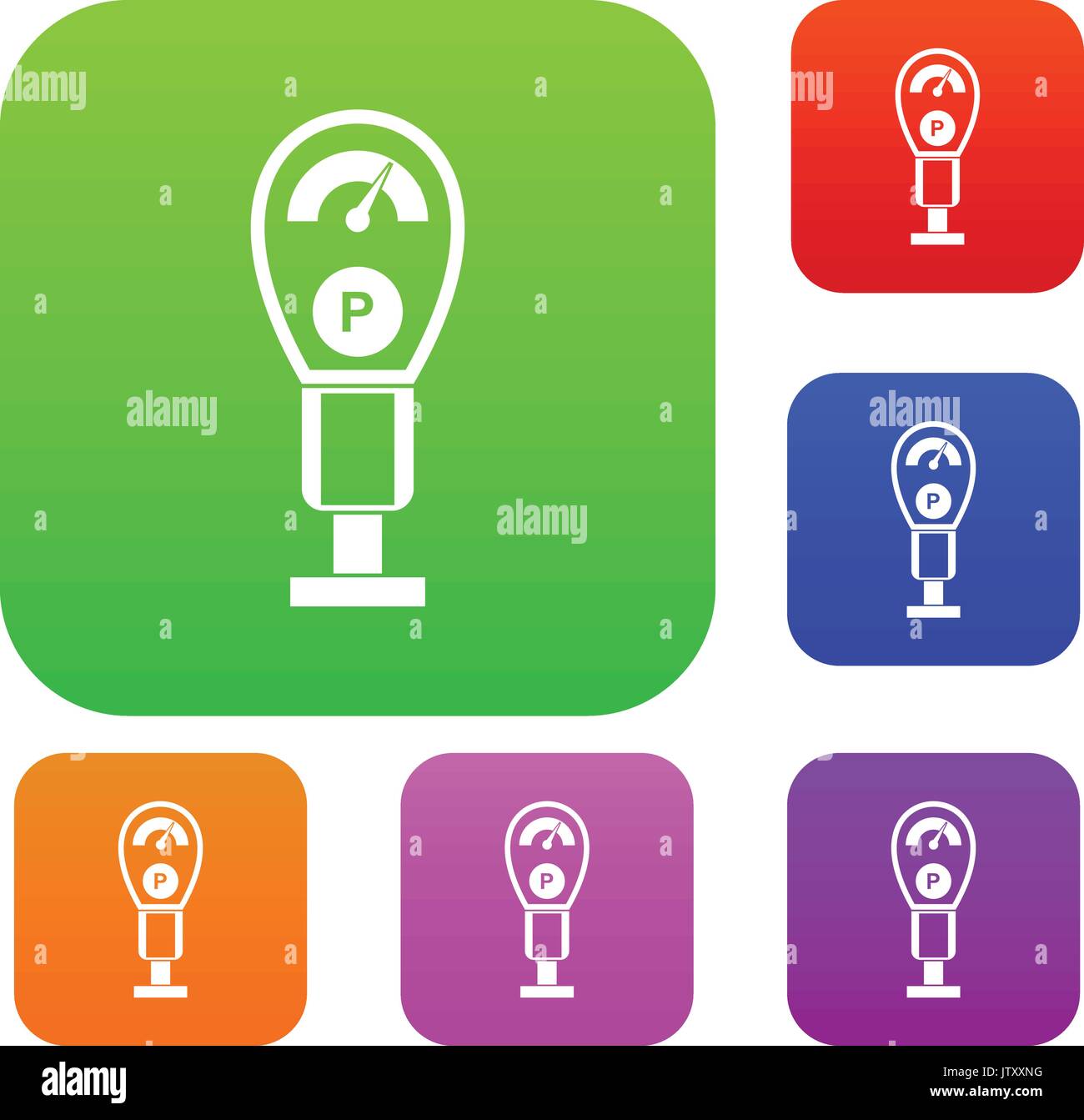 Parking meters set collection Stock Vector