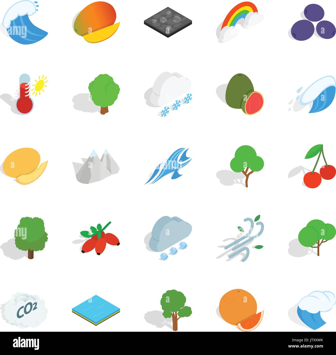 Live nature icons set, isometric style Stock Vector Image & Art - Alamy