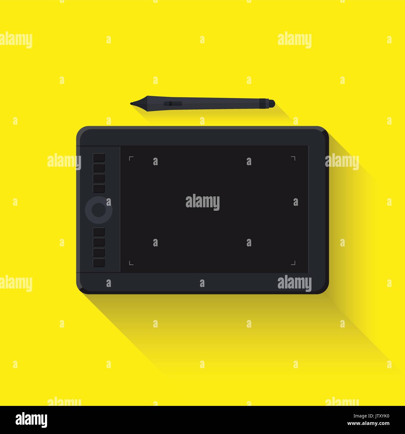 Graphic tablet. Flat design. Vector illustration Stock Vector Image