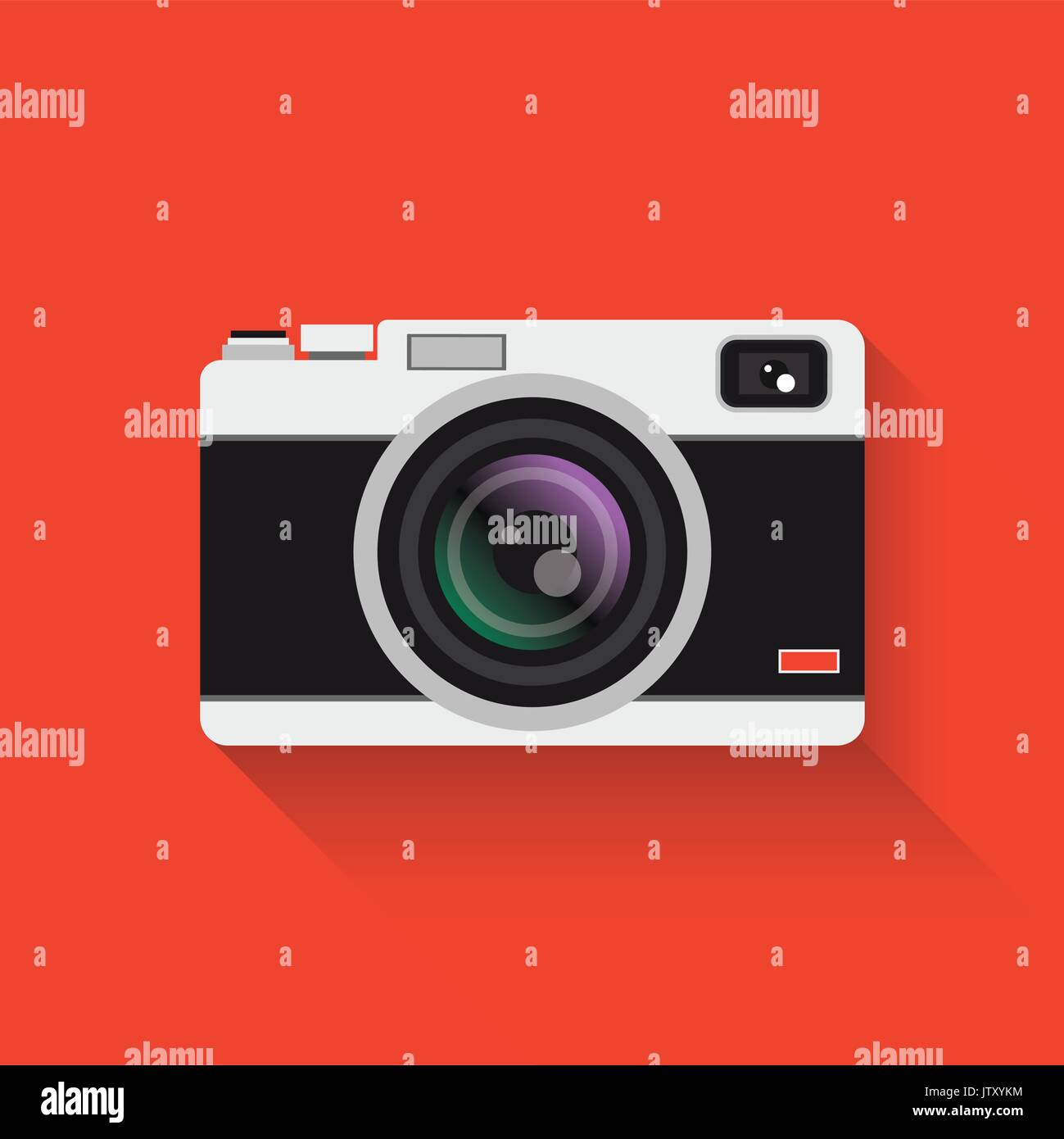 Camera. Flat design. Vector illustration. Stock Vector