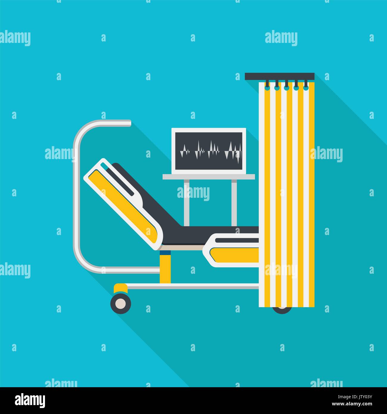 Hospital bed. Flat Design. Vector illustration Stock Vector Image & Art ...