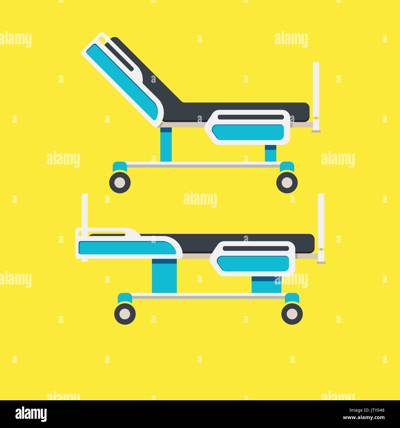 Hospital bed. Flat Design. Vector illustration Stock Vector Image & Art ...