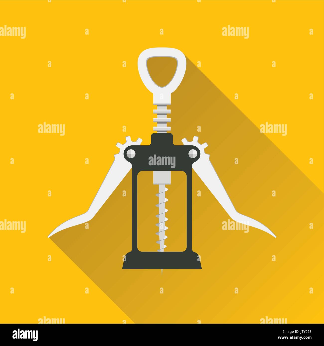 Corkscrew icon. Wine opener. Flat design. Vector illustration. Stock Vector