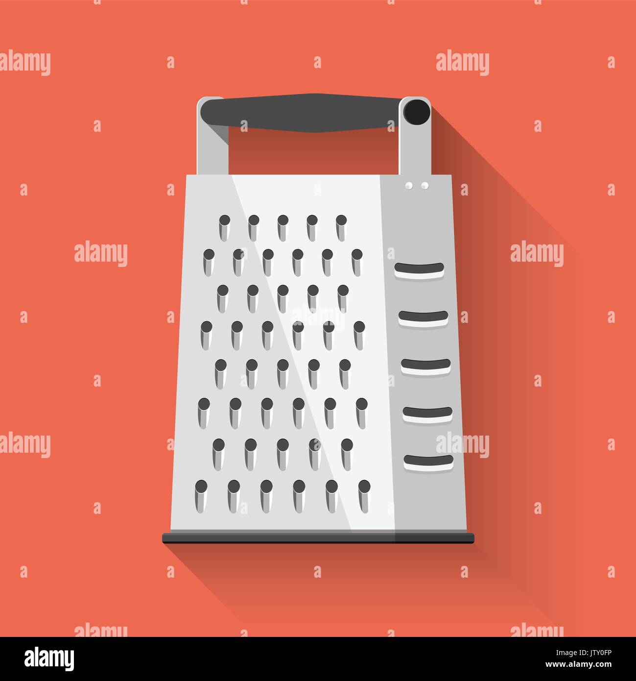 Grater icon. Flat design. Vector illustration. Kitchen utensil. Cooking stuff. Stock Vector