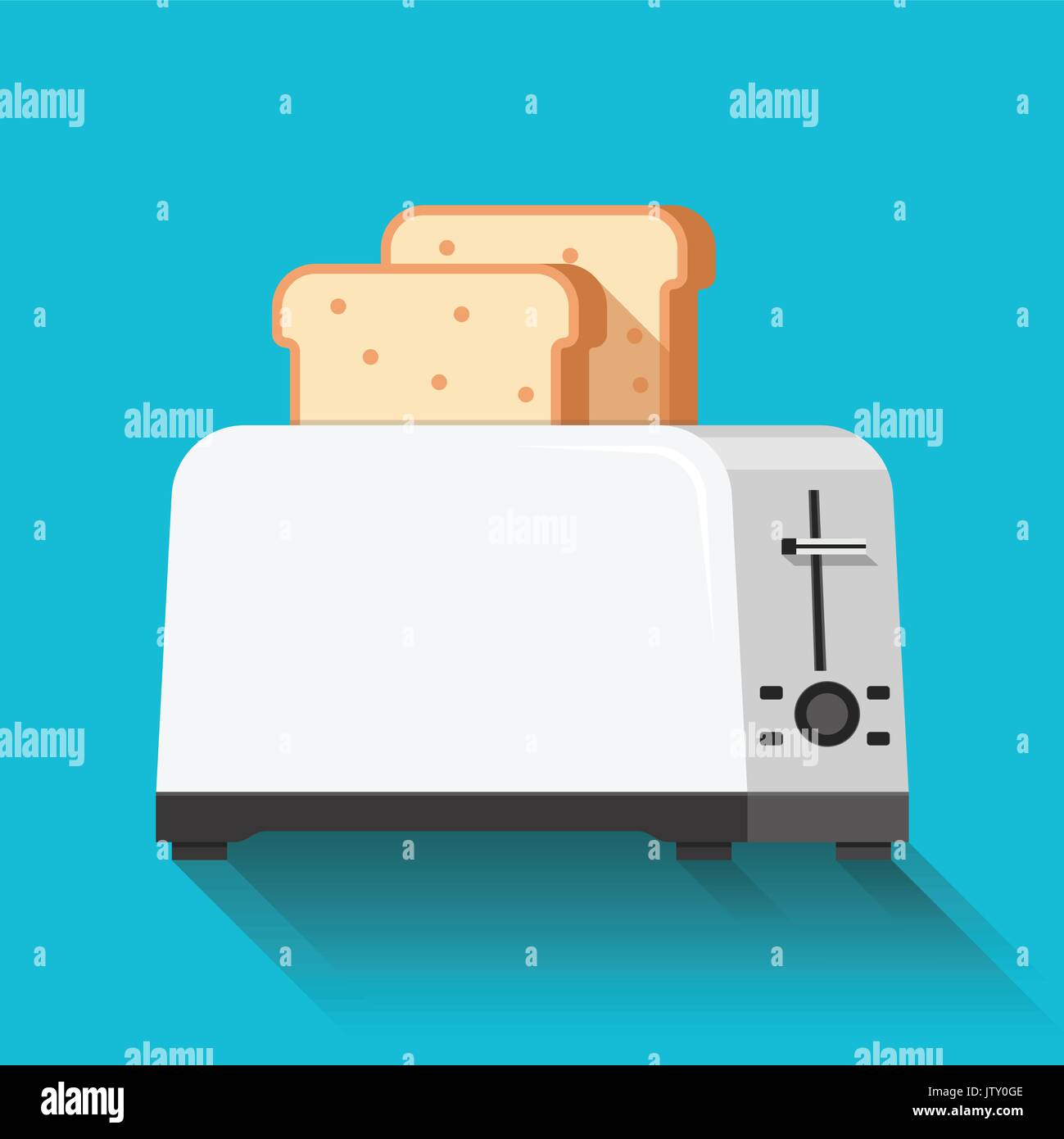Toaster icon. Flat Design. Vector illustration. Stock Vector