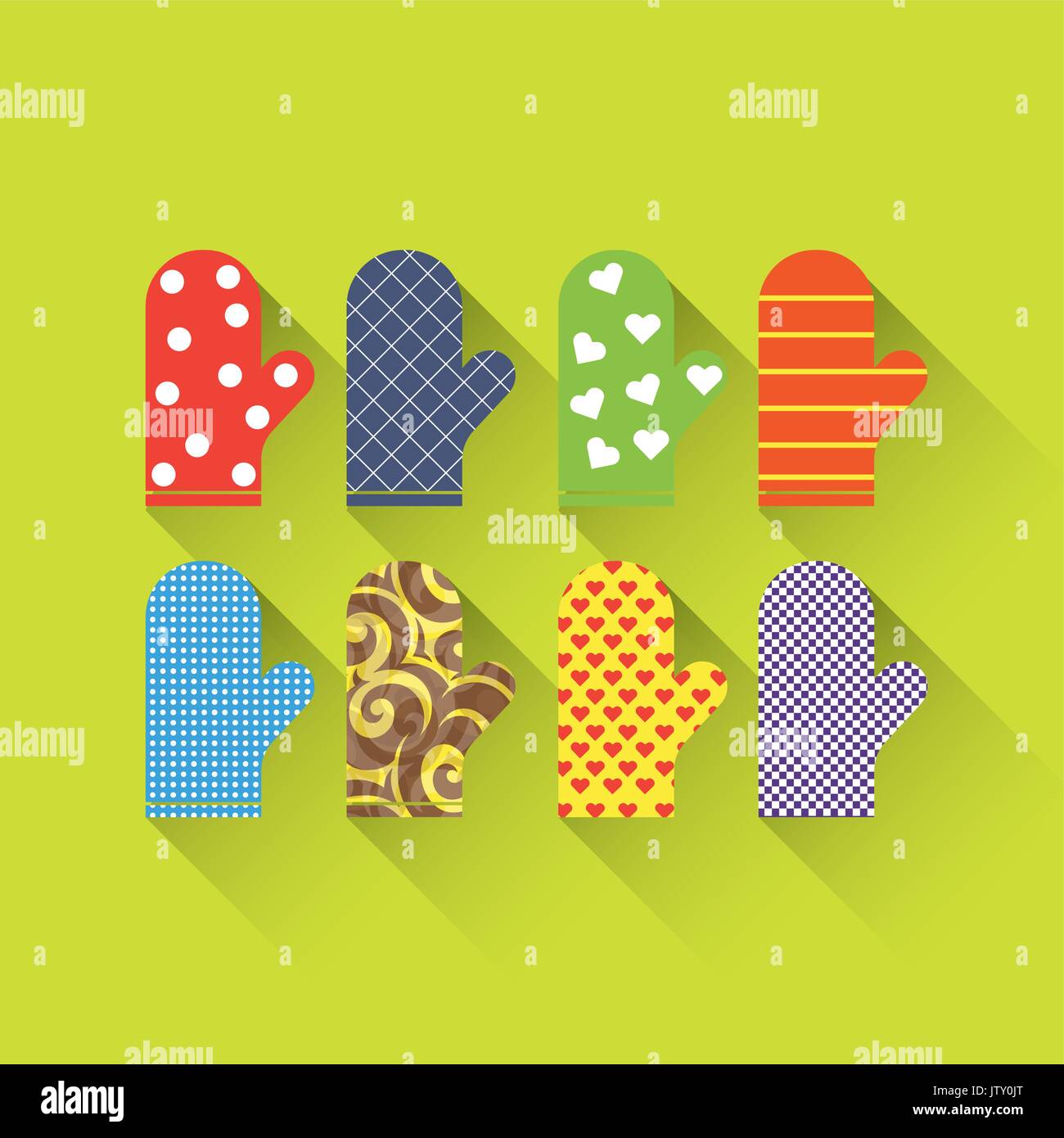 Oven glove. Flat design. Vector illustration. Stock Vector