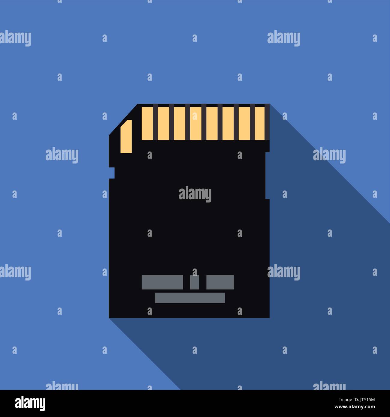 SD card icon. Flat design. Vector illustration. Stock Vector