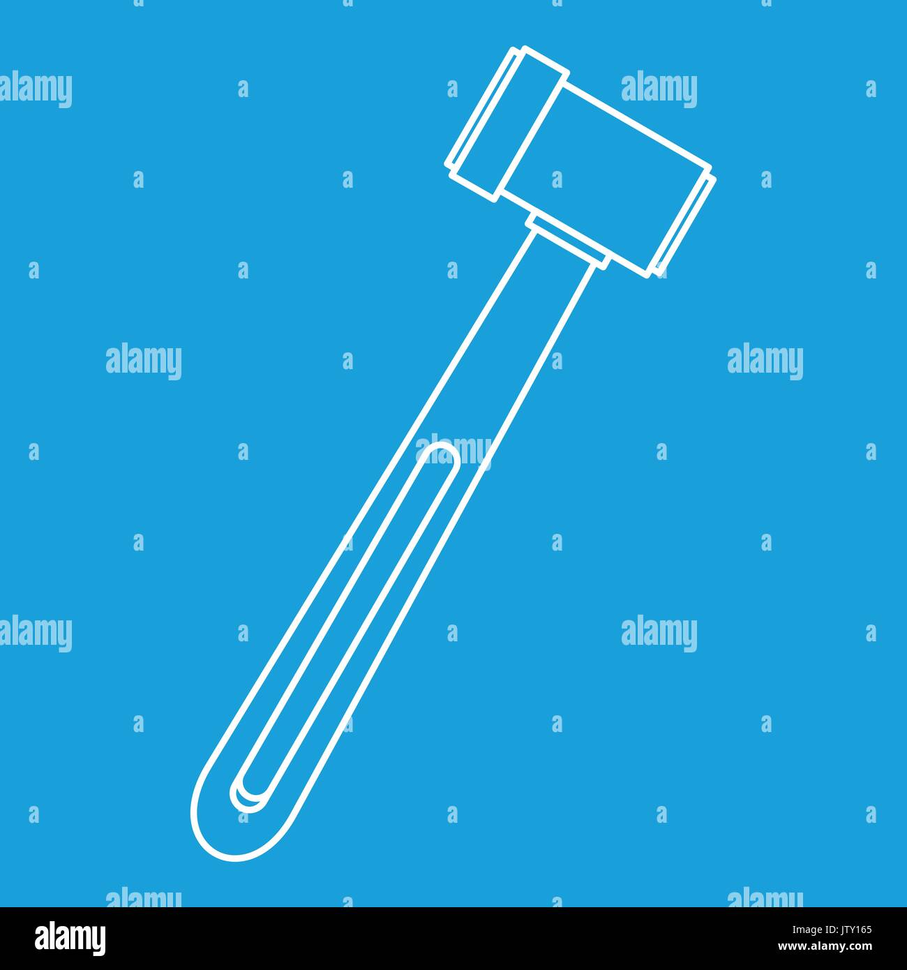 Neurological hammer icon, outline style Stock Vector