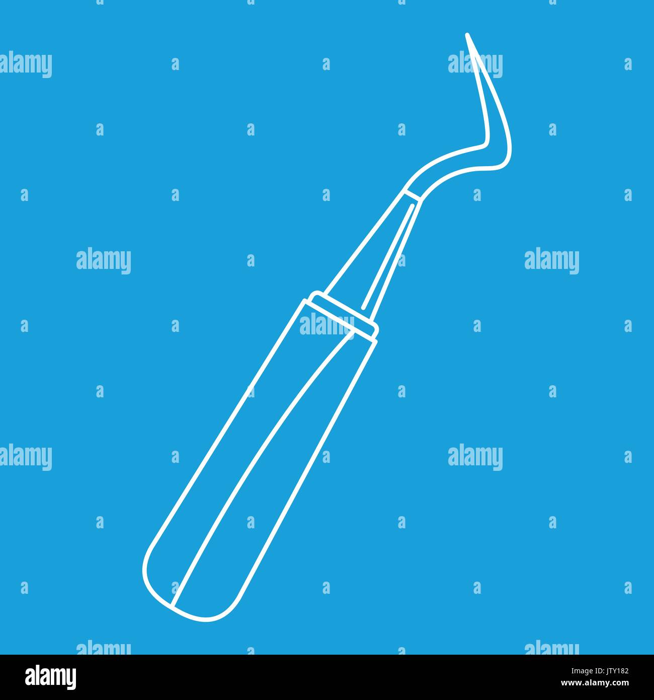 Dentist hook probe icon, outline style Stock Vector