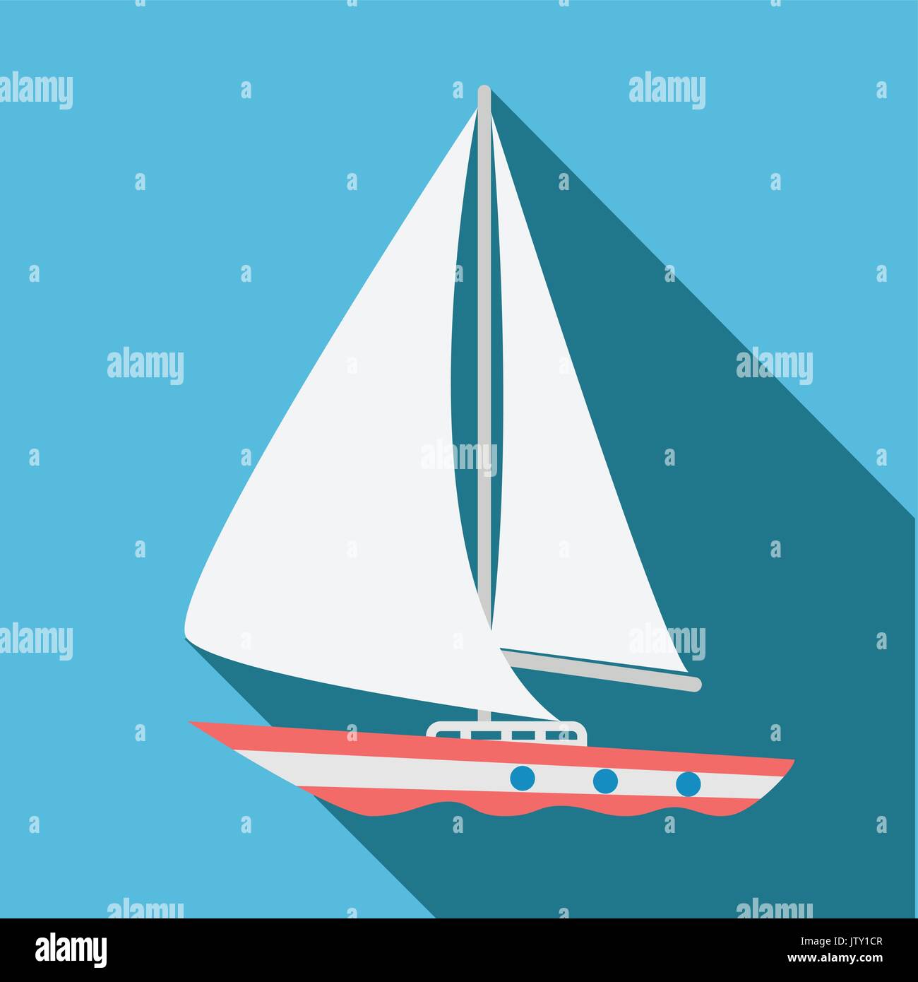 Boat icon. Flat design. Vector illustration. Stock Vector