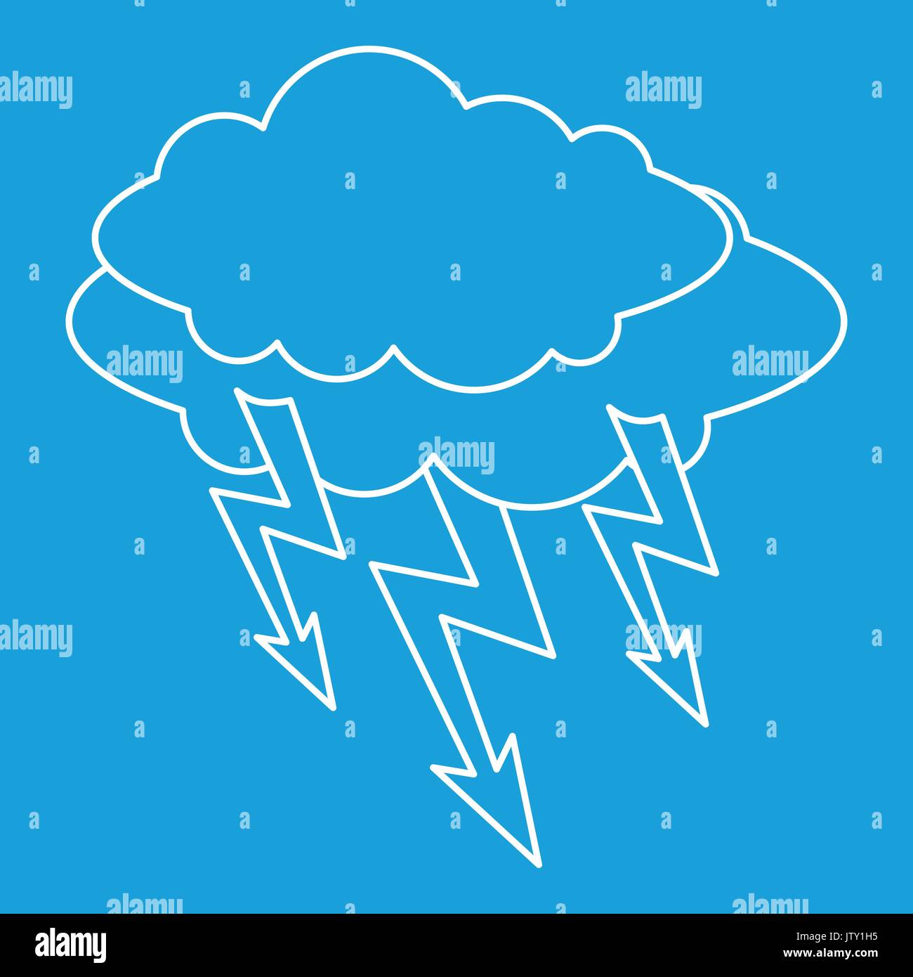 Cloud lightning icon, outline style Stock Vector Image & Art - Alamy