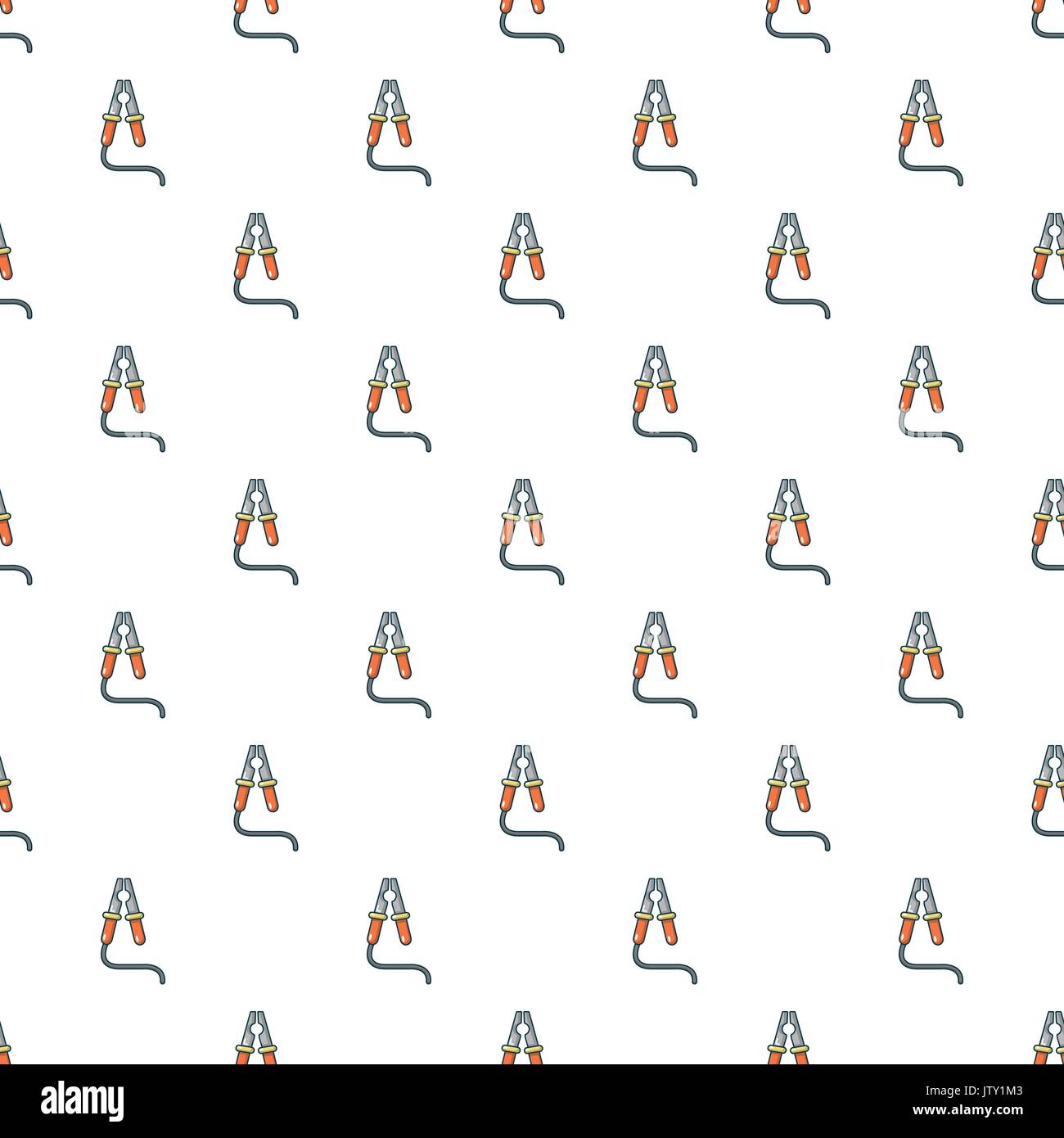 Car battery jumper cable pattern seamless Stock Vector