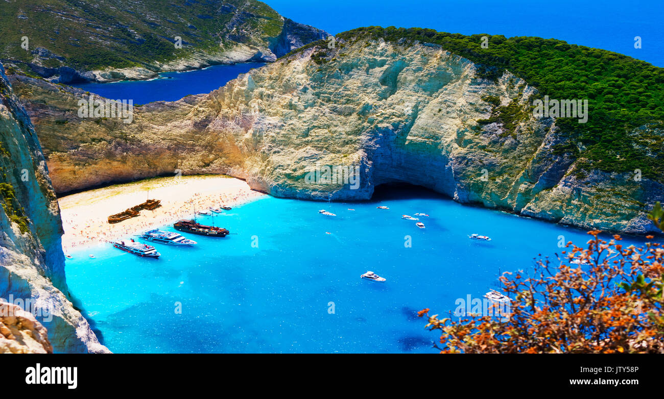 Greece. The island of zakynthos. The Ionian Sea. The most beautiful places in the world Stock Photo