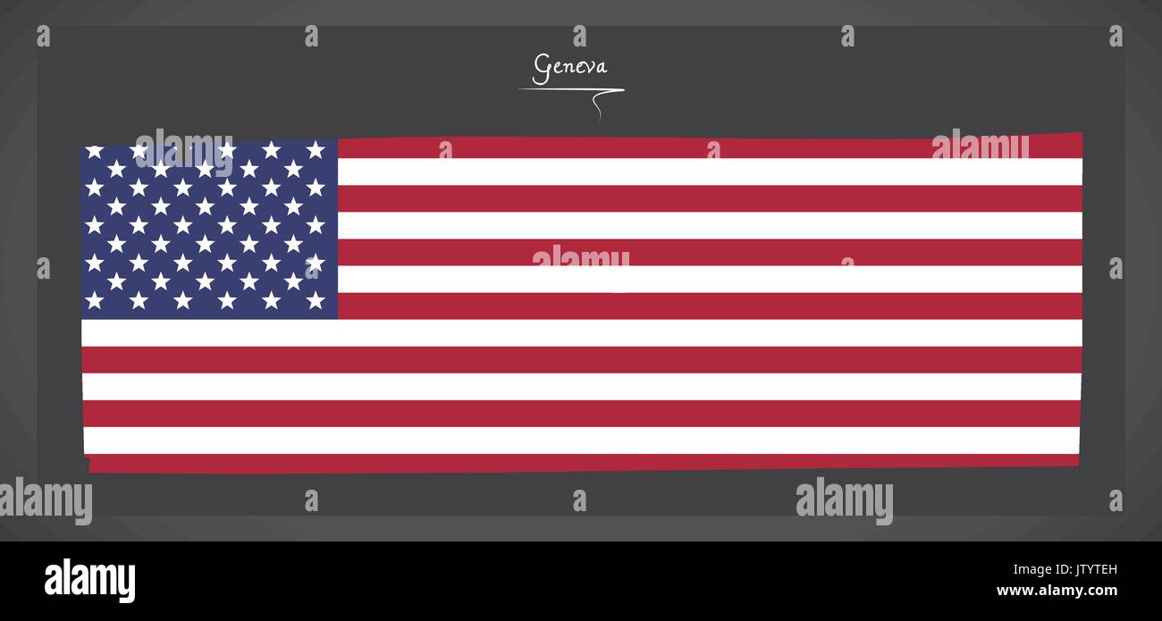 Geneva county map of Alabama USA with American national flag