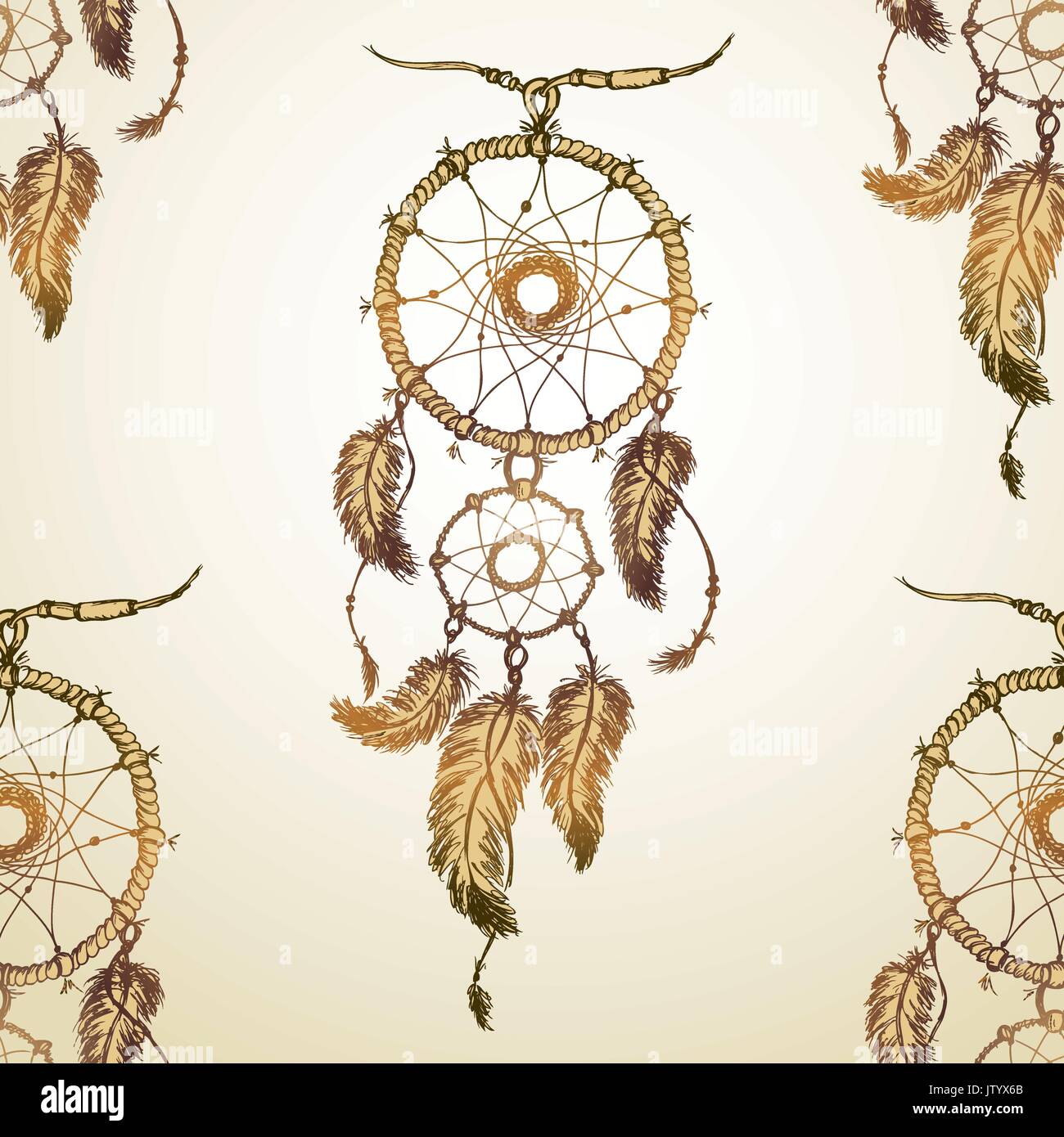 Dream Catcher Seamless Pattern Hand Drawing Seamless Pattern Can Be Used For Wallpaper Pattern Fills Web Page Backgrounds Surface Textures Stock Vector Image Art Alamy