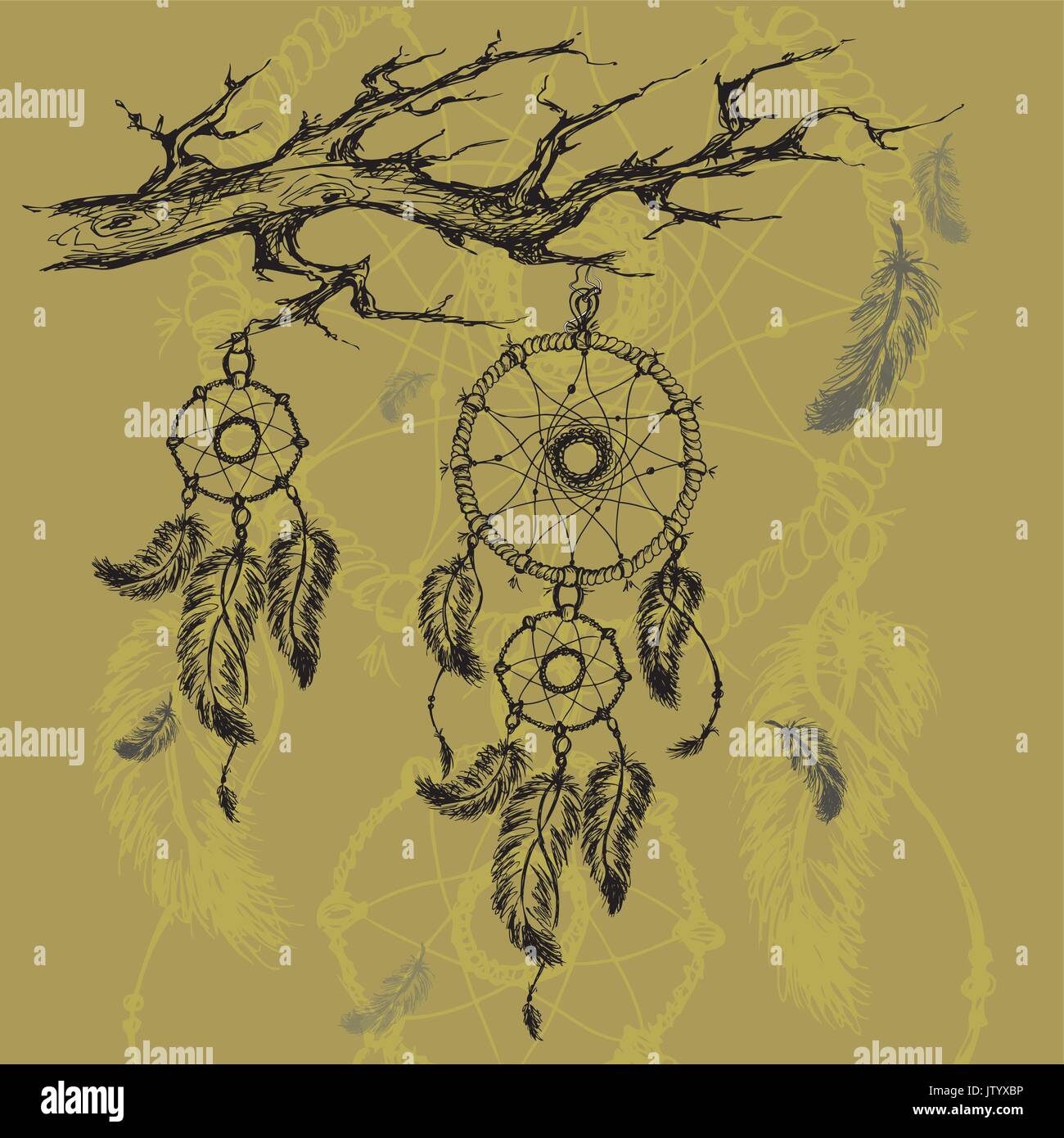 Vector colorful illustration of dream catcher Stock Vector Image & Art