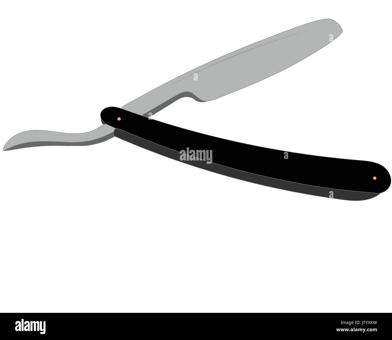 Isolated cut out of vector cut throat razor as used in traditional