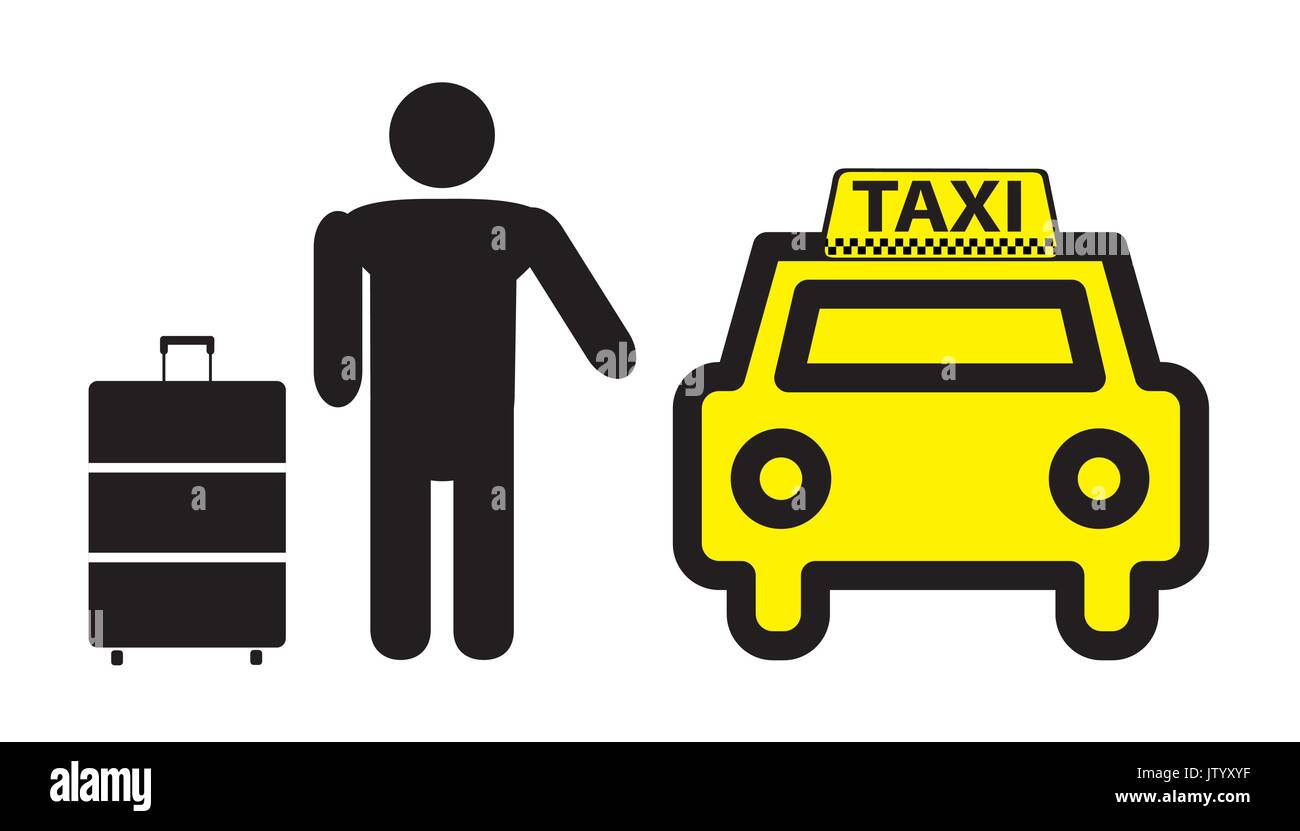 sticker, logo or icon taxi service, vector illustration Stock Vector