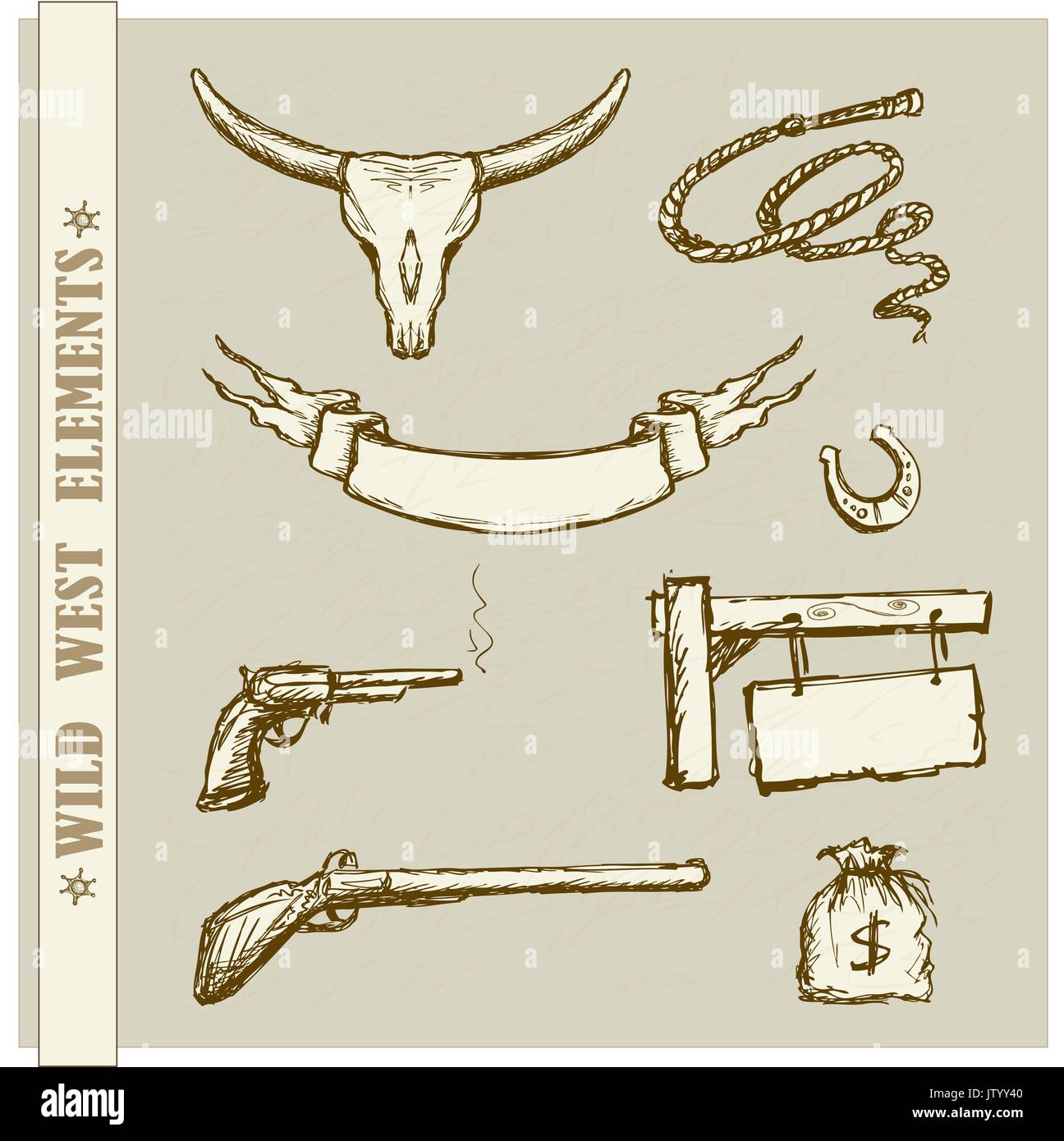 Wild West  Set Collection Stock Vector