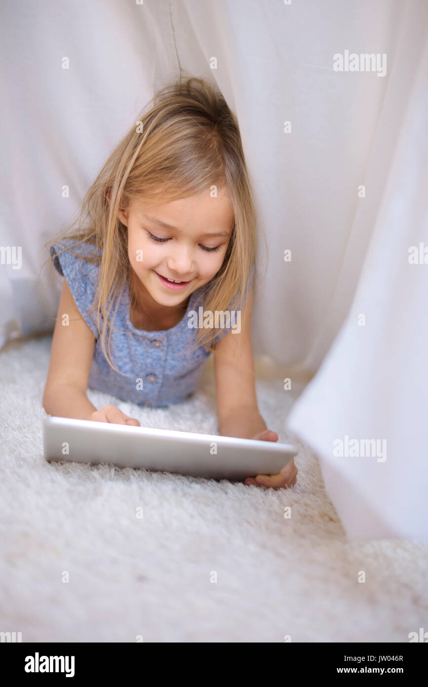 Great fun under the duvet Stock Photo - Alamy