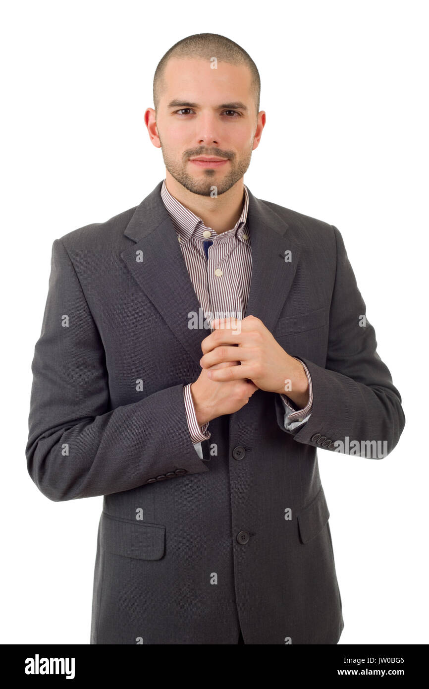 young business man portrait isolated on white Stock Photo - Alamy