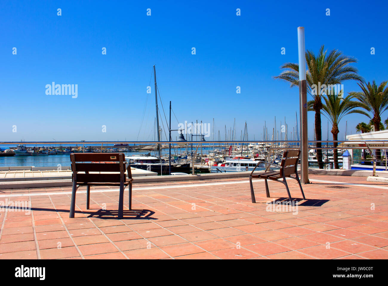 Port. Estepona city, Costa del Sol, Andalusia, Spain. 24 july 2017. Stock Photo