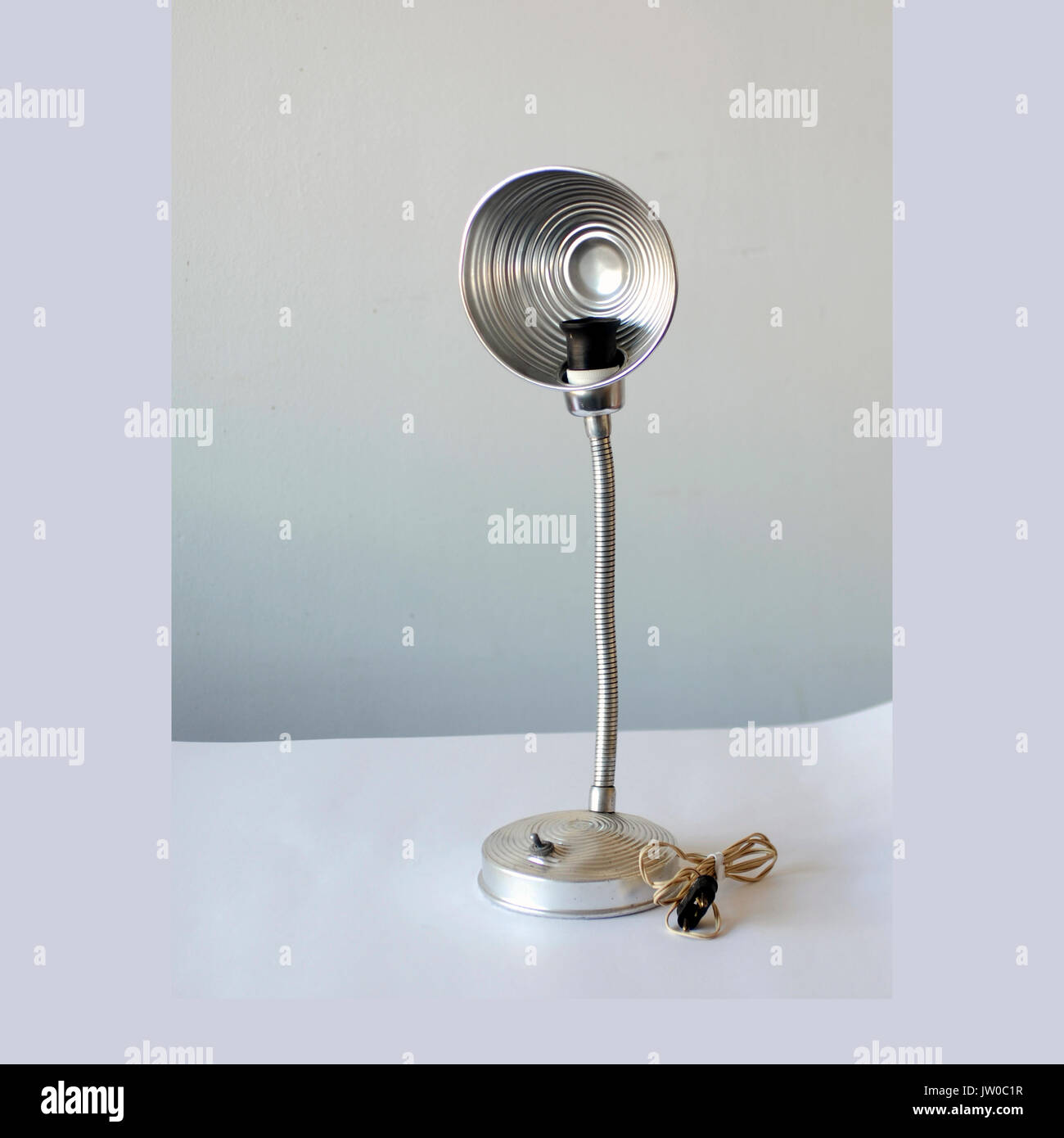 Vintage desk lamp, made by aluminum. Original Stock Photo Alamy