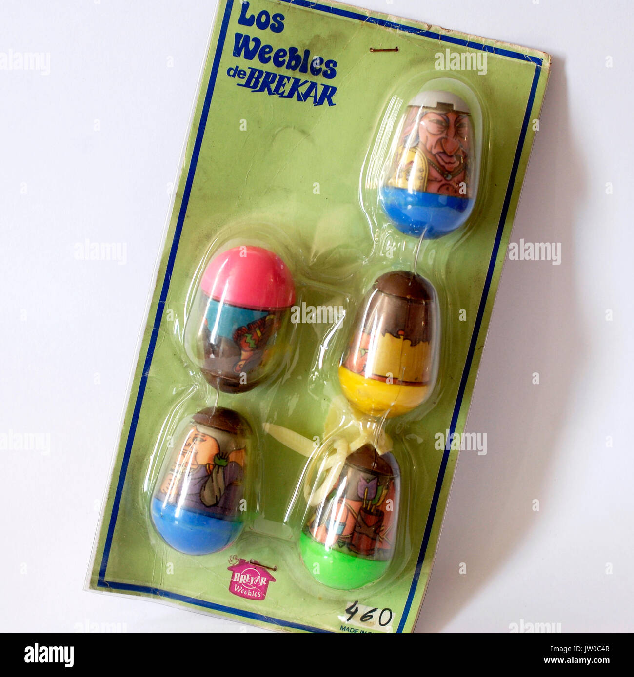 Vintage Spanish collectible toy Los Weebles de Bekar. Indios, plastic blister. from the store Stock Photo