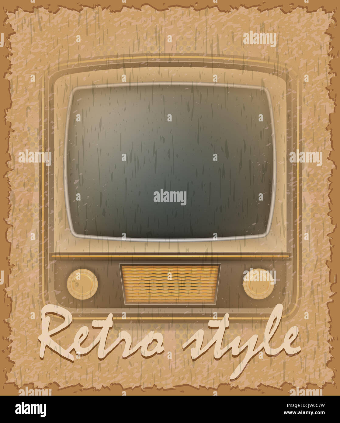 retro style poster old tv stock vector illustration Stock Photo - Alamy