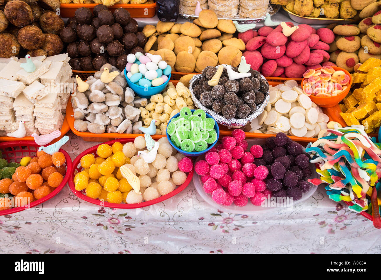 Traditional sweets at Corpus Christi celebration in Ecuador Stock Photo