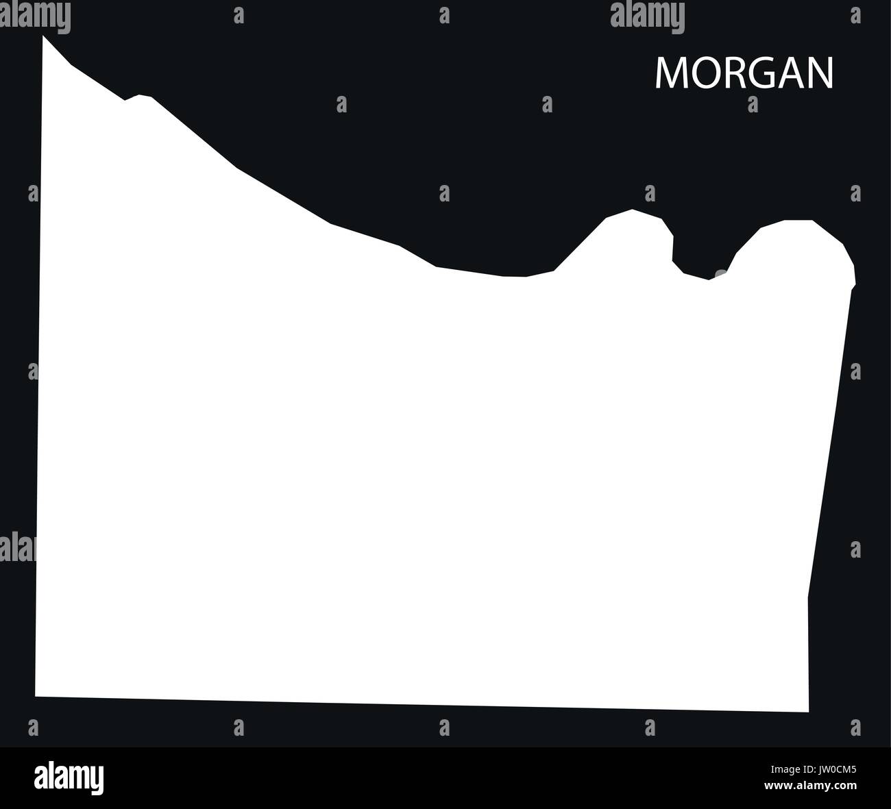 Morgan county map of Alabama USA black inverted illustration Stock Vector