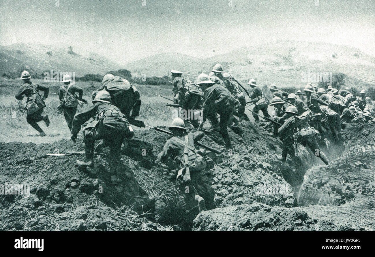 Royal Naval charge Gallipoli, WW1, 1915 Stock Photo
