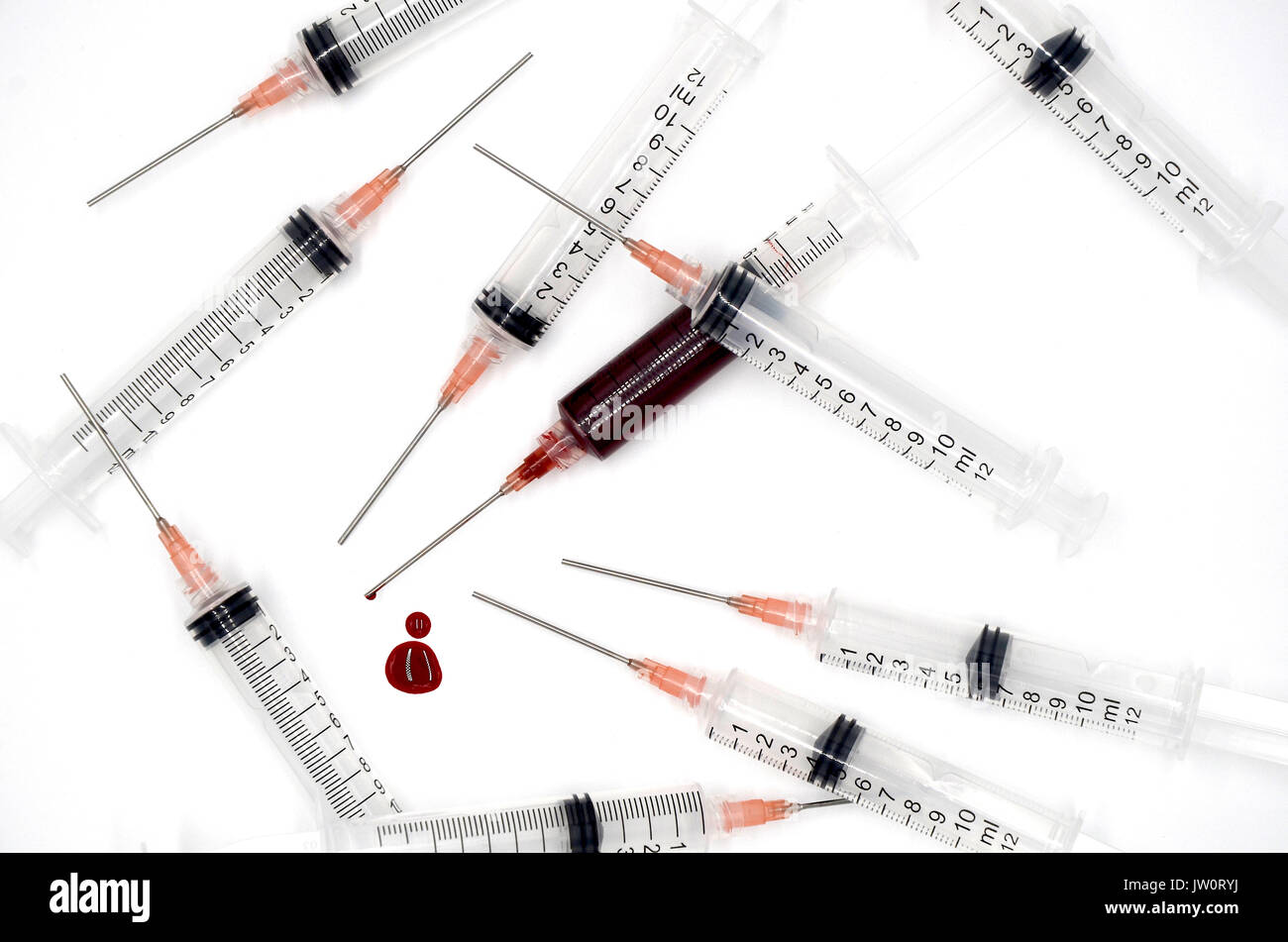 Syringe with blood Stock Photo Alamy