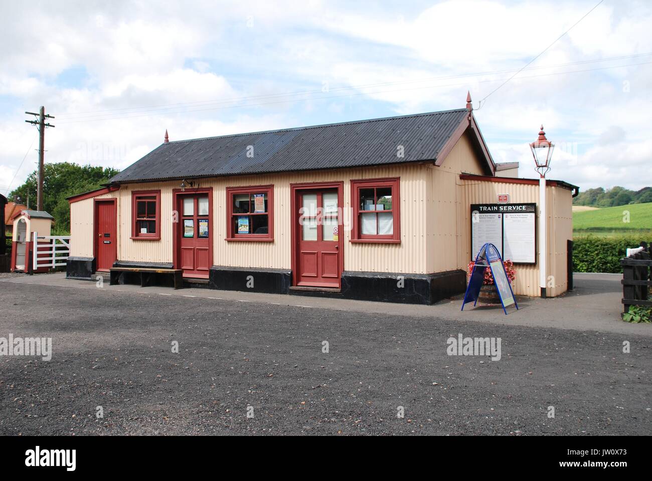 Bodiam station on the Kent and East Sussex Railway in East Sussex, England on August 20, 2012. The station was first opened in 1900. Stock Photo