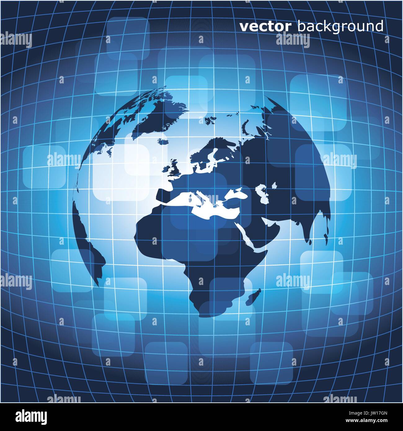 3D Blue Business Earth Globe Background - Vector Illustration Stock ...