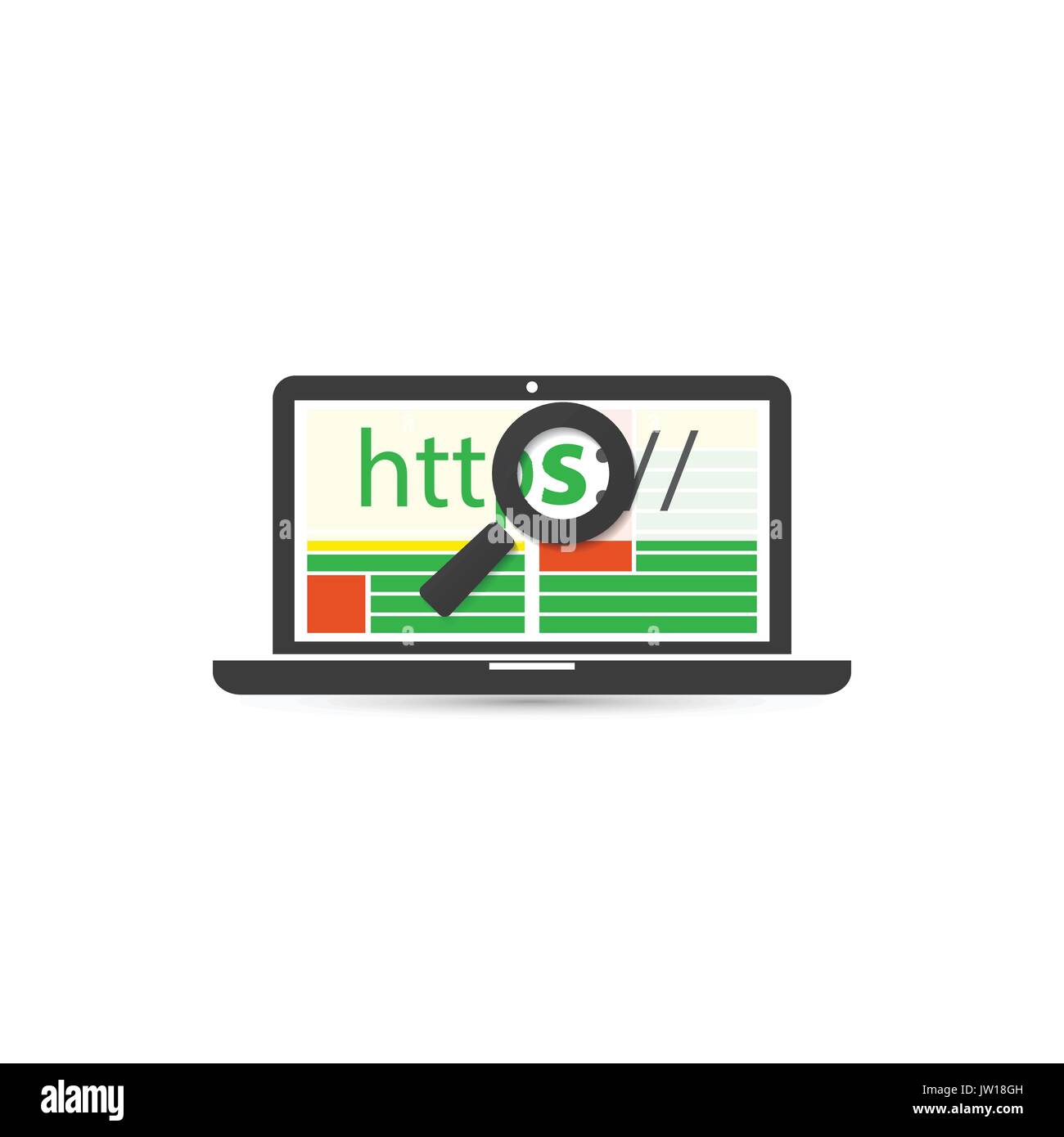 HTTPS Protocol - Safe and Secure Browsing on Mobile Computer Stock ...