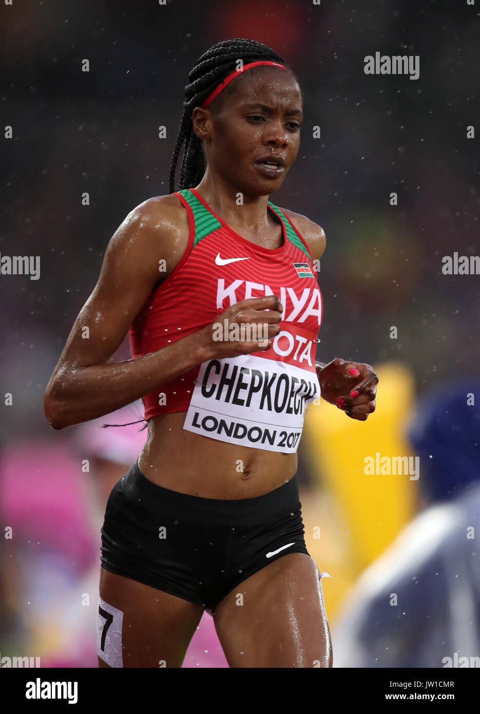 Kenya's Beatrice Chepkoech in the Women's 3000m Steeplechase heat two  during day six of the 2017 IAAF World Championships at the London Stadium.  PRESS ASSOCIATION Photo. Picture date: Wednesday August 9, 2017.