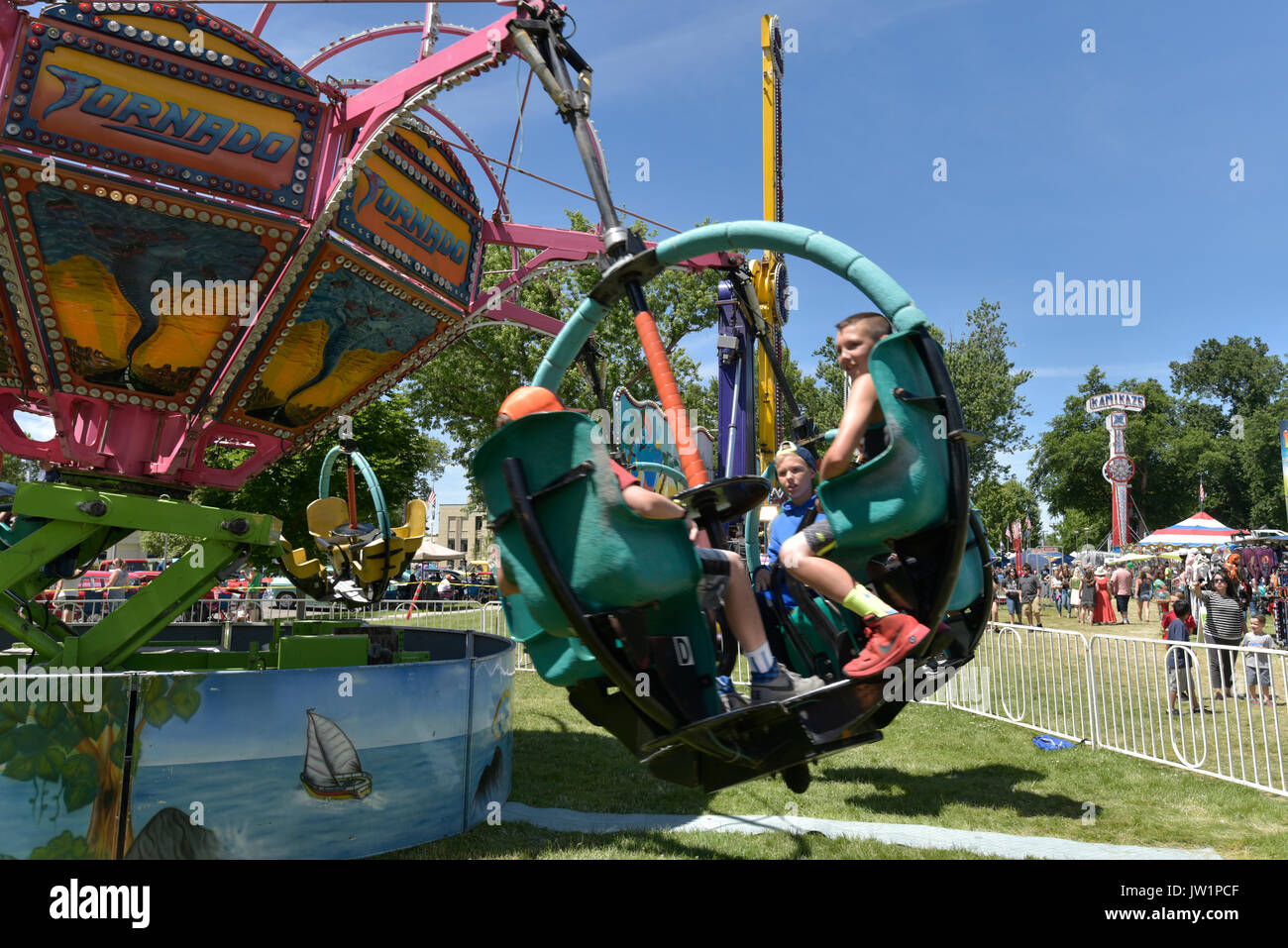 Carnival Ride, Emmett Cherry Festival, Emmett, Idaho, USA Stock Photo