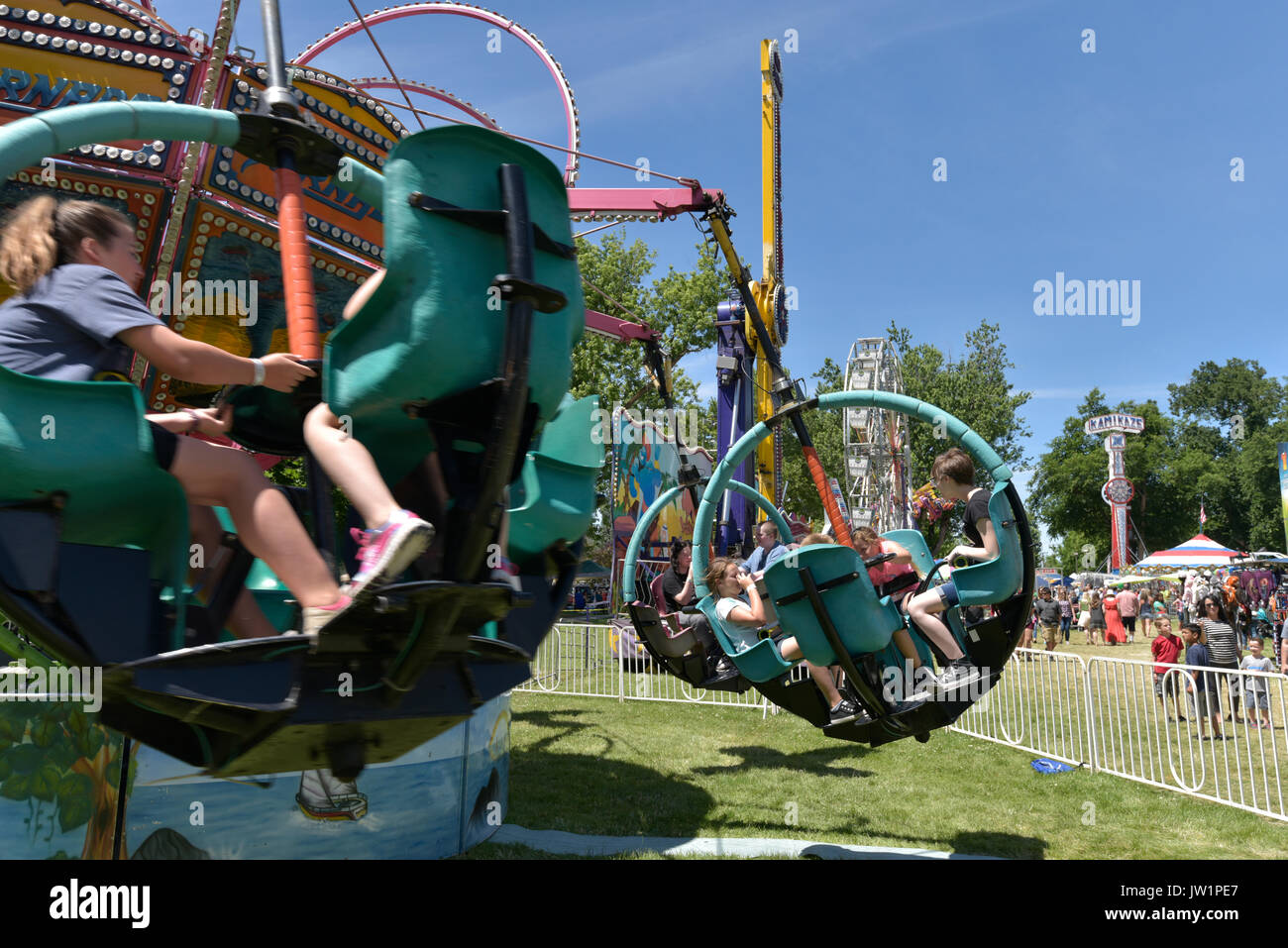 Carnival Ride, Emmett Cherry Festival, Emmett, Idaho, USA Stock Photo