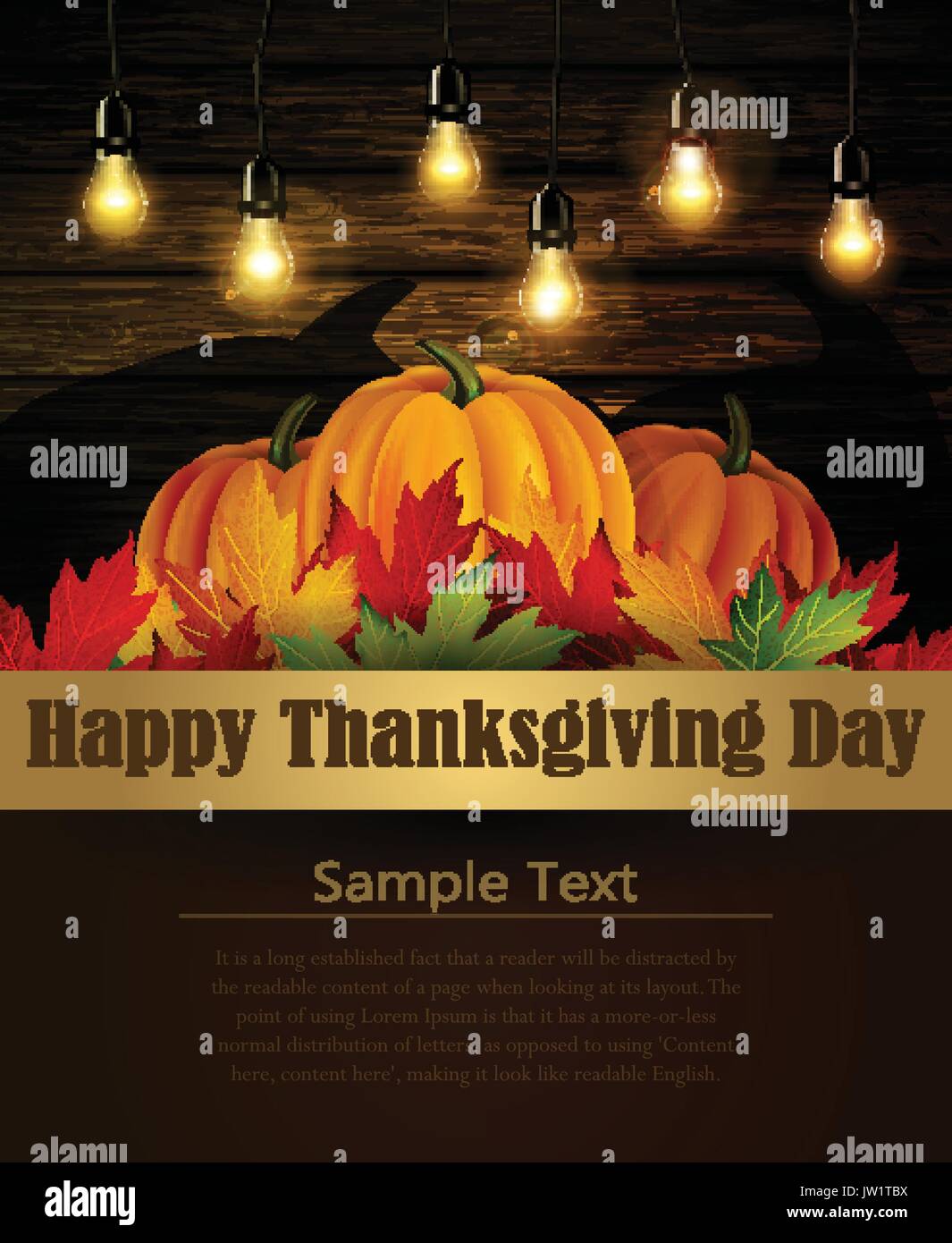 Happy Thanksgiving day background, The vector illustration of pumpkins ...