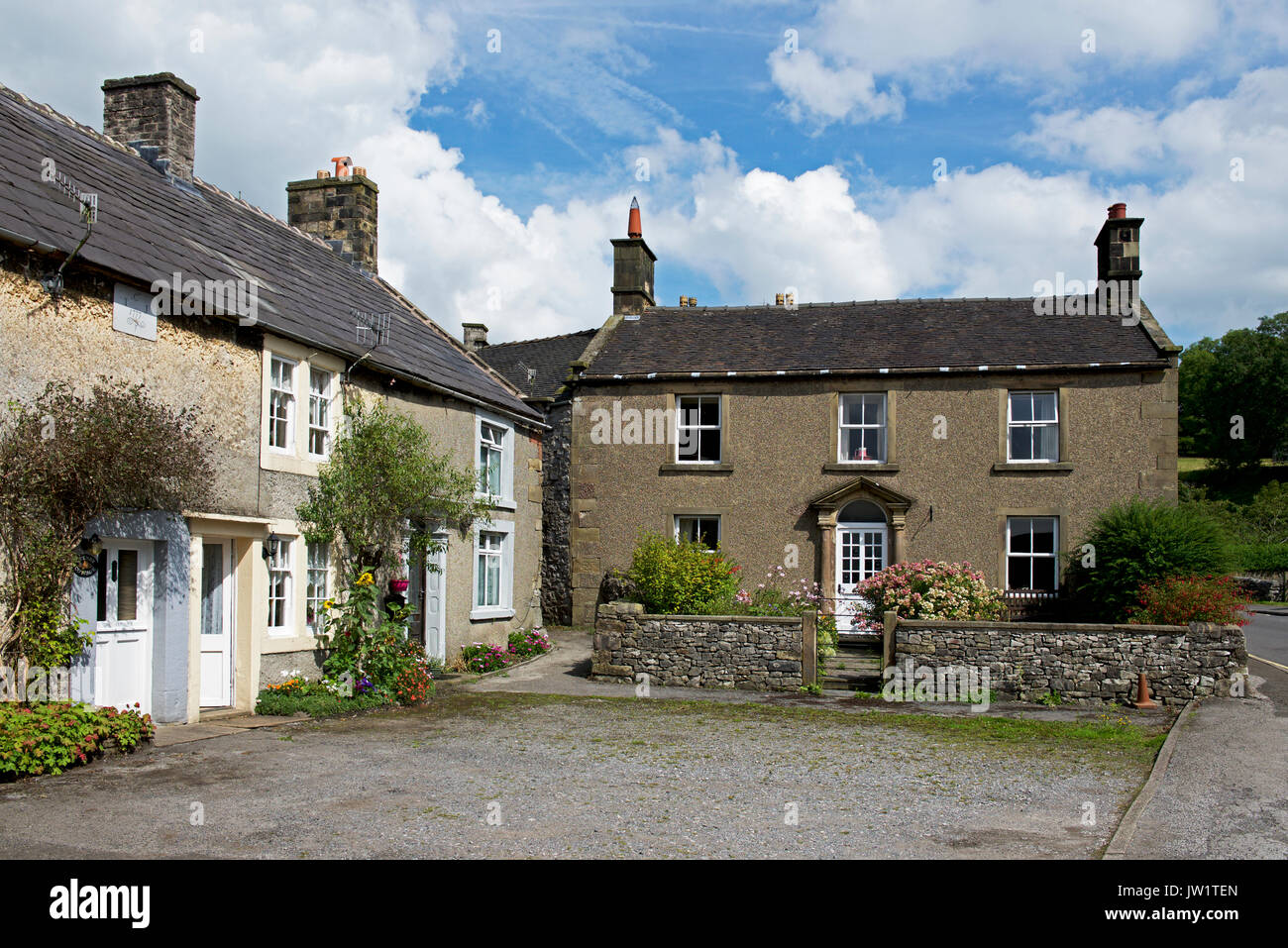 Houses in Hartington, Peak National Park, Derbyshire, England UK Stock