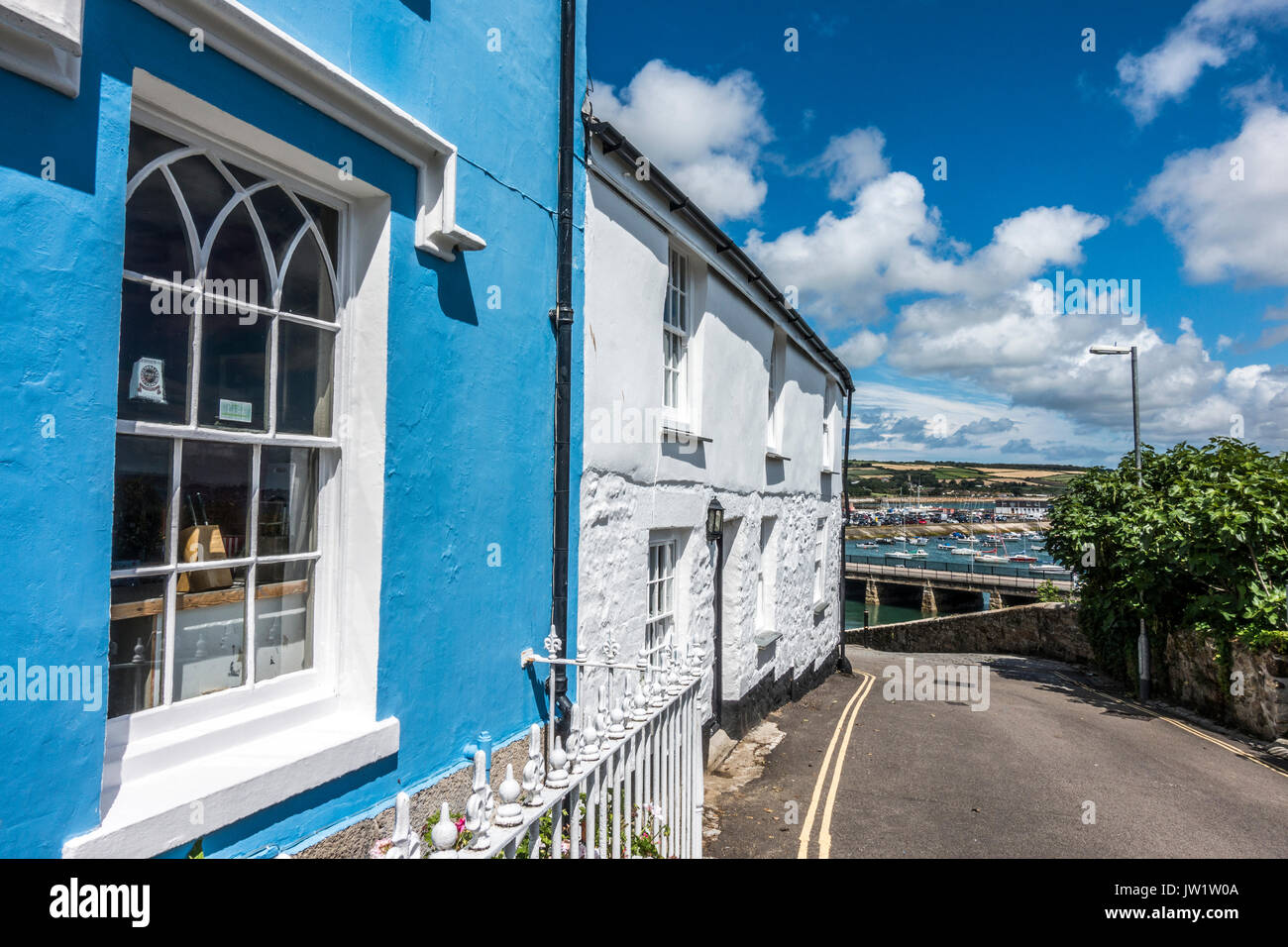 The Abbey Hotel leading down to the harbour, Penzance, Cornwall, England, UK. Stock Photo