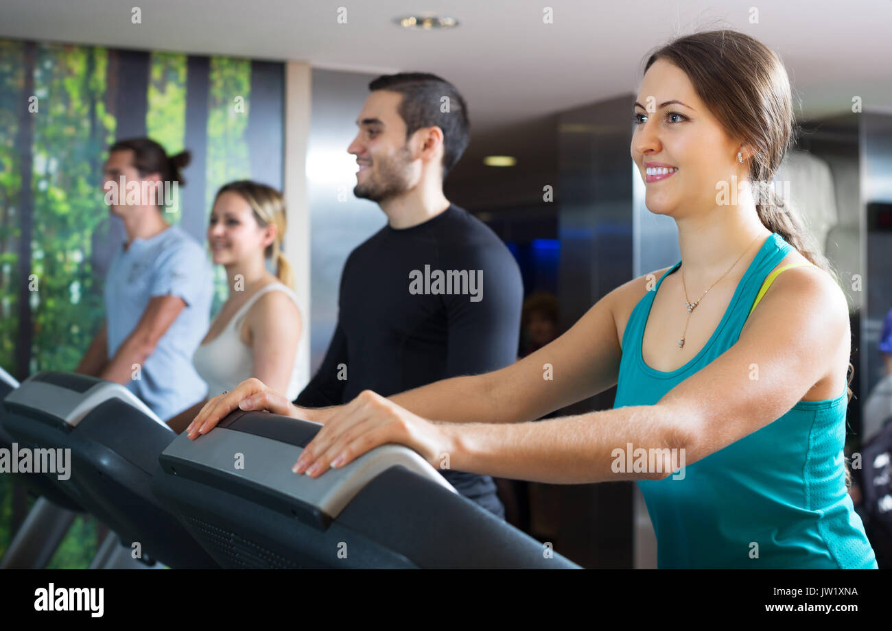 Girl guy on treadmill hi-res stock photography and images - Alamy