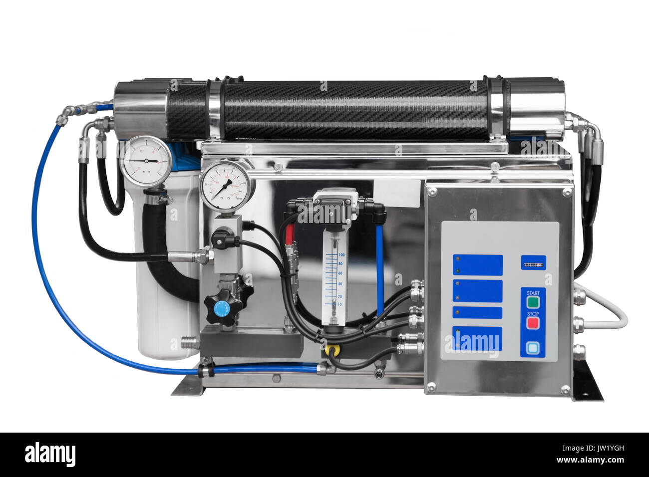 Reverse industrial water clean equipment. Isolated over white