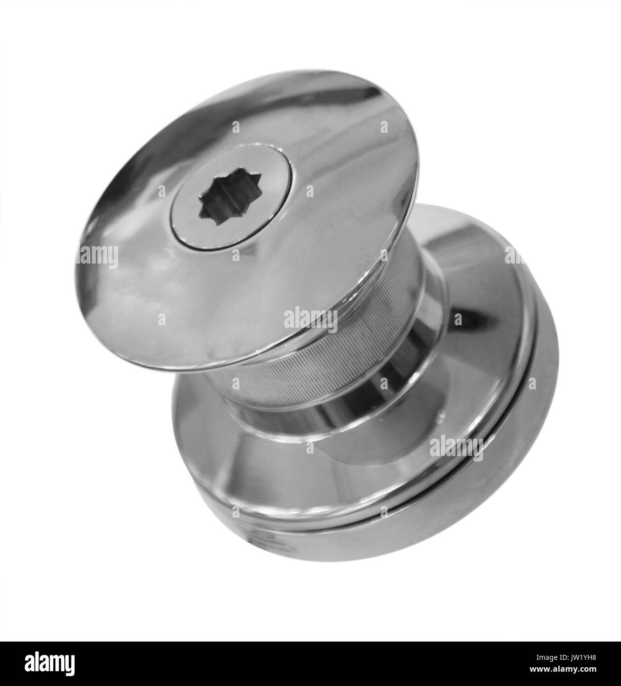 New horizontal anchor windlass with electric motor, isolated Stock