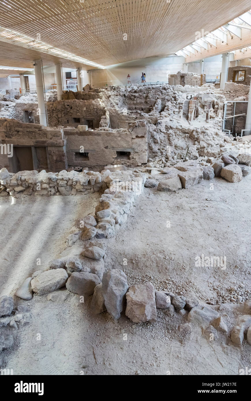 The excavations at Akrotiri, Santorini, prehistoric bronze age ruins